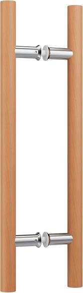 Ranbo 12" Solid Beech Wood Push Pull Door Handle, 8" CTC, Ba image
