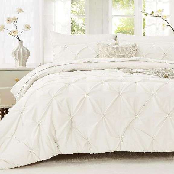 Sasttie Queen Comforter Set, 7-Piece Bed in a Bag, Pintuck B image