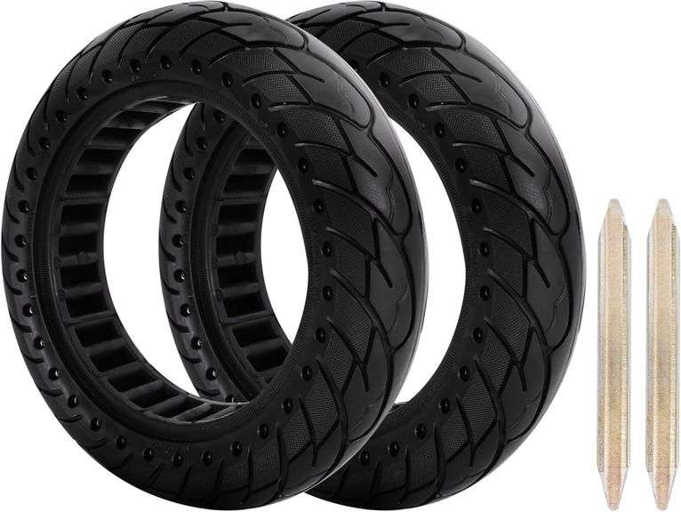RUTU 2 PCS 10x2.5 Inches Solid Tire for Segway Ninebot MAX G image