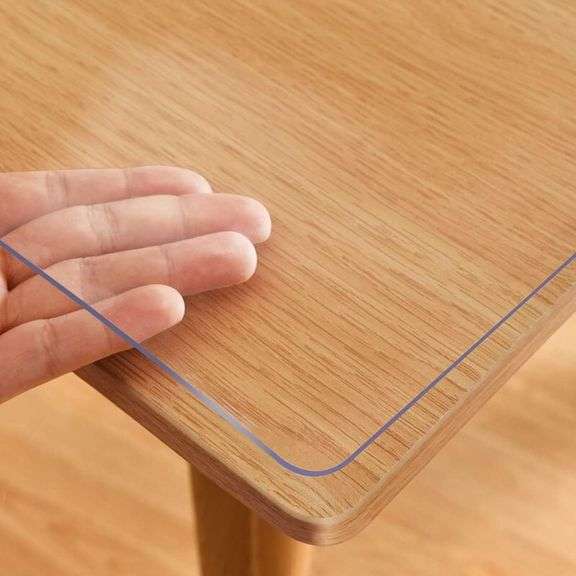 24X24 Inch 1.5mm Thick Clear Plastic Tablecloth New Clear Ta image
