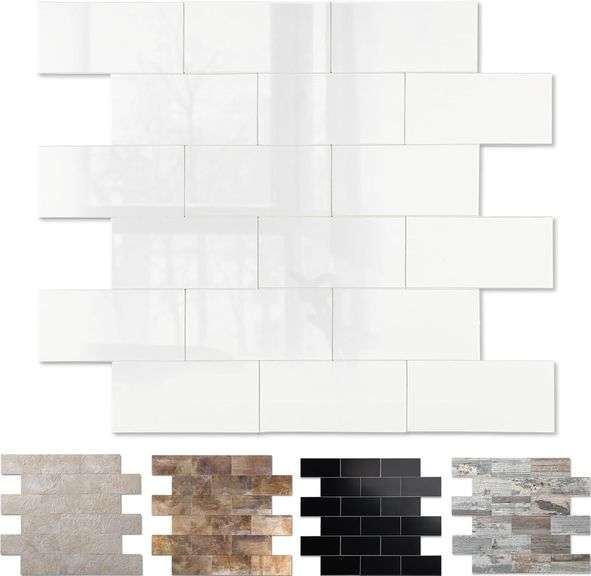20-Pack Peel and Stick Tile Backsplash 12"X12" PVC Wall Tile image