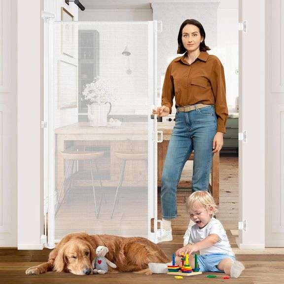 65  Extra Tall Baby Gate Retractable Pet Gate Indoor 55  Wid image
