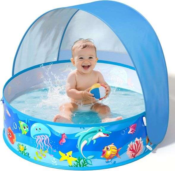 Baby Beach Tent, Pop-Up Above Ground Pool, Foldable Kiddie P image