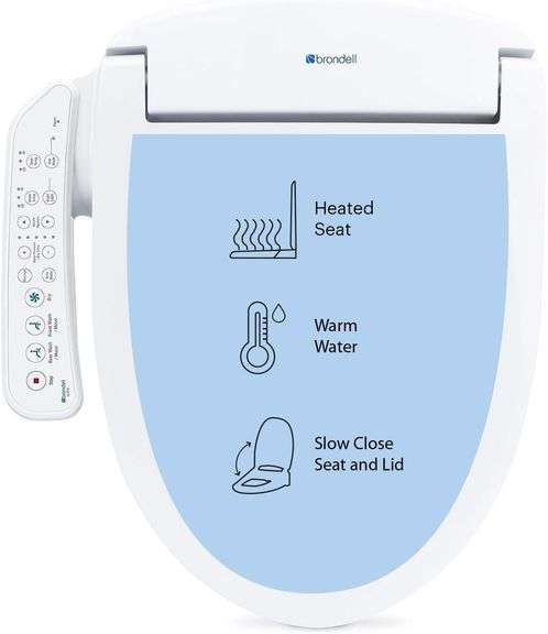 $280 Brondell SE400-EW Swash SE400 Electric Bidet Toilet Sea image
