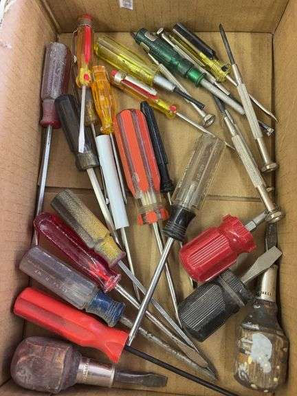 Box of miscellaneous precision screwdrivers image