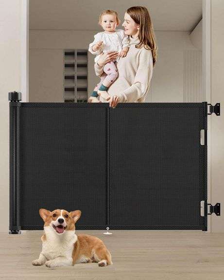 59 inch Retractable Baby Gates 34 inch Tall, Retractable Gat image