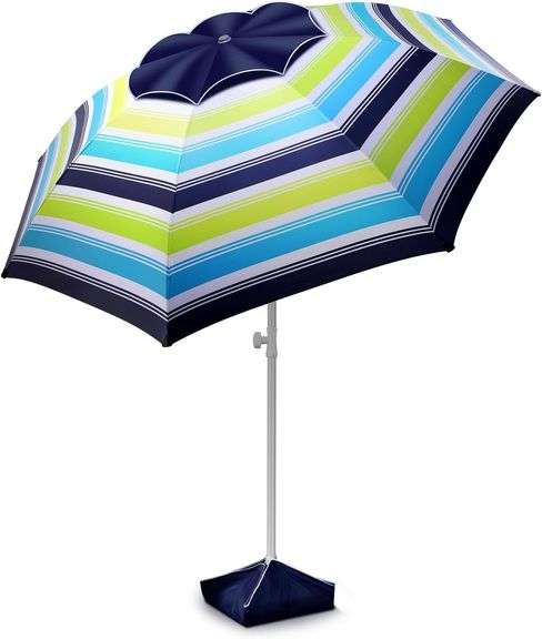 8FT Large Beach Umbrella with Level 7 Wind Resistance, Sand image