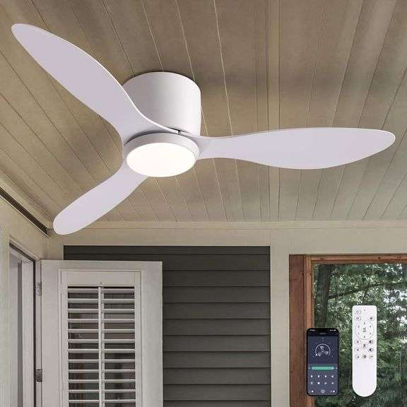 42 Inch Flush Mount Ceiling Fans with Lights and Remote Cont image