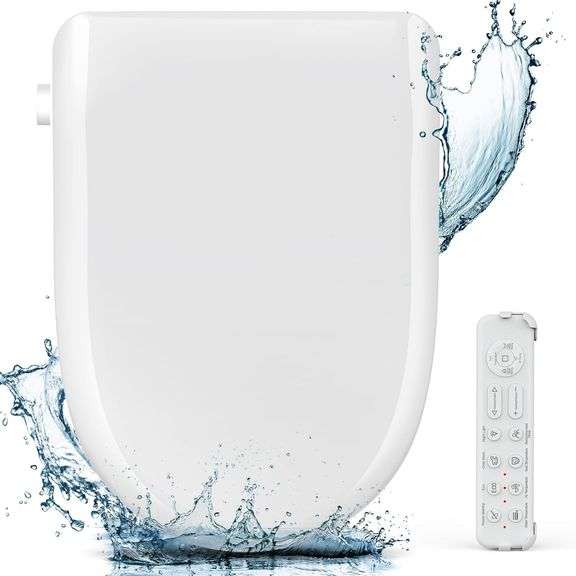 $264 Bidet Toilet Seat Round Smart Electric Heated Toilet Se image
