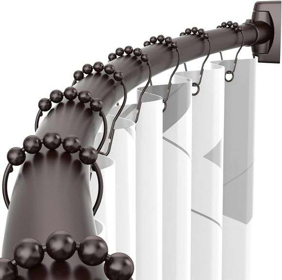 Curved Shower Curtain Rod - 43-72 Inches Adjustable, Rustpro image
