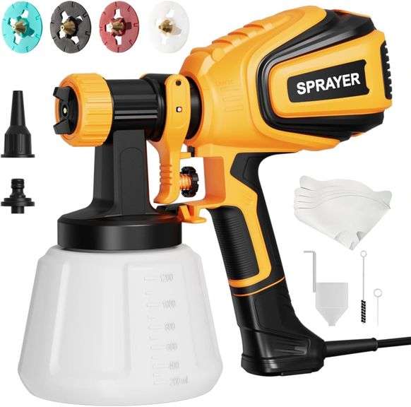 Paint Sprayer, 700W HVLP Spray Gun with Cleaning & Blowing J image