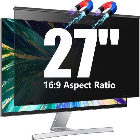 Magnetic Computer Privacy Screen Filter 27 inch for 16:9 Wid image