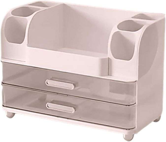 Makeup Organizer for Vanity Countertop with 2 Large Drawers, image