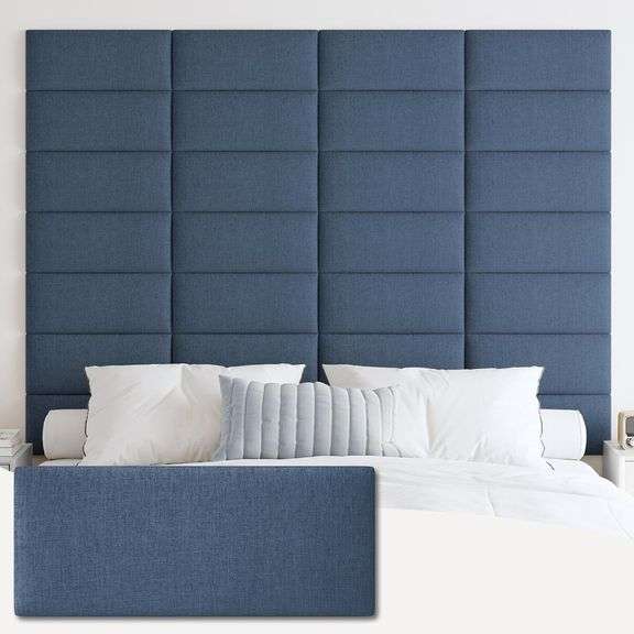 IFNOW Upholstered Wall Mounted Headboard, 3D Soundproof Wall image