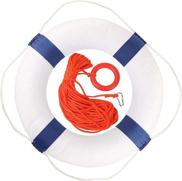 20/28 inch Foam Life Preserver Ring with 98.4 ft Floating Li image