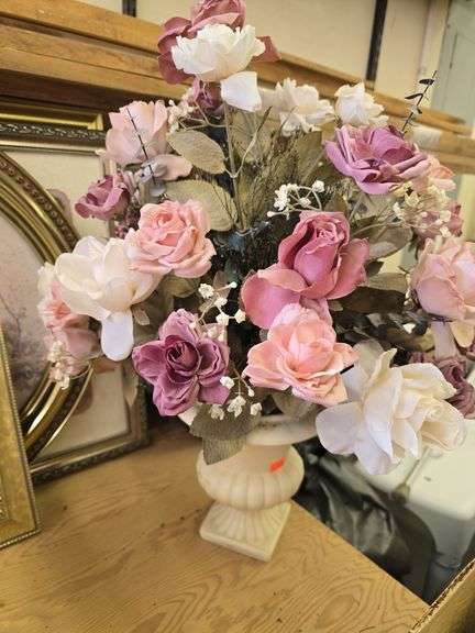 Vase with artificial flowers image