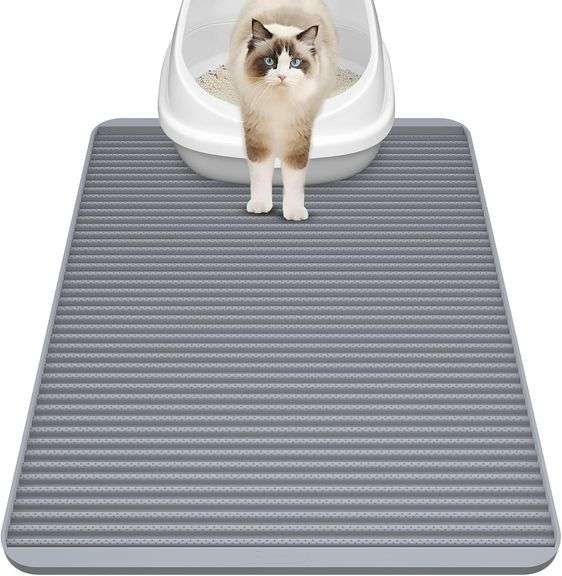 Silicone Cat Litter Mat - 31' x 23' Waterproof Large Kitty M image