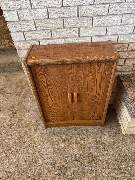 Oak Vhs cabinet storage image