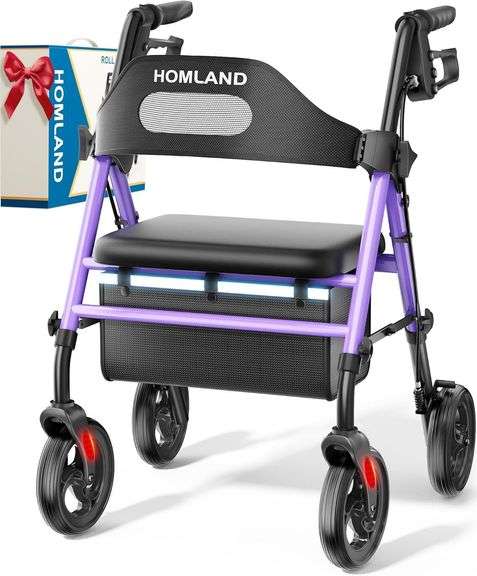 $110 Foldable Rollator Walkers with Seat for Seniors, 8' Big image
