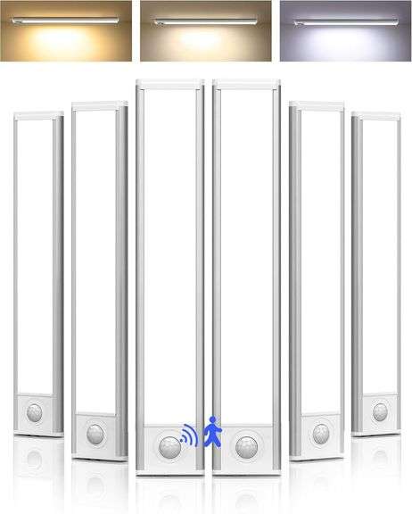 6-Pack Under Cabinet Lighting Wireless, LED Motion Sensor Li image