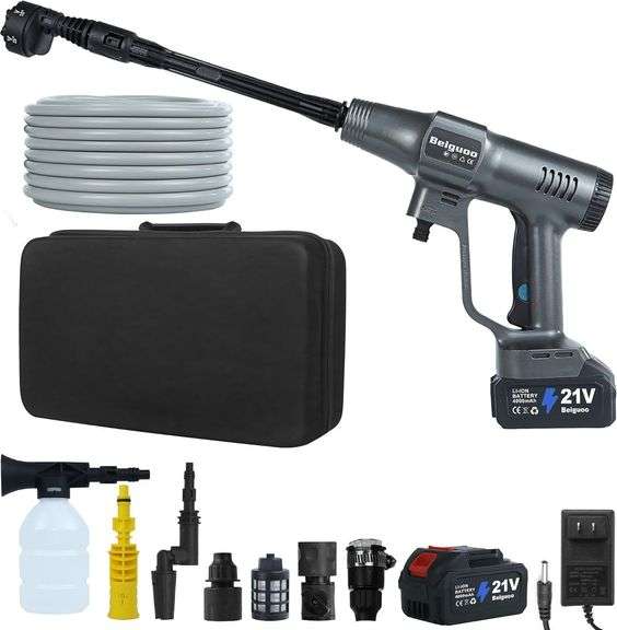 $140 1450PSI Cordless Pressure Washer, 2 4000mAH Battery Ope image