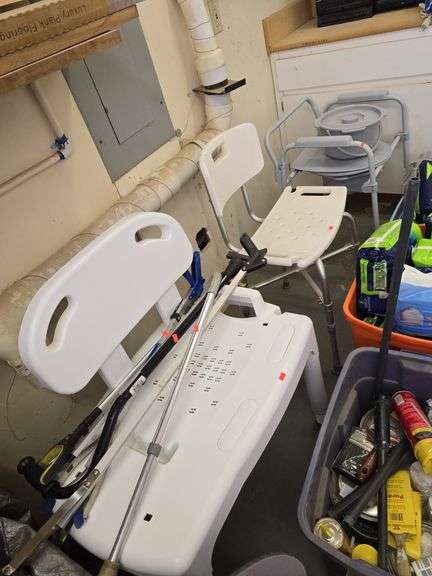 Bedside toilet shower chairs and grabbers image