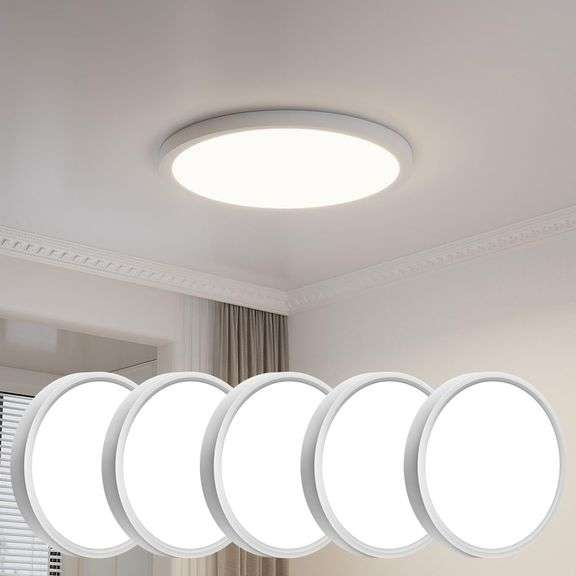 6PK 15.8" White LED Flush Mount Ceiling Light, 42W 4200LM, 3 image