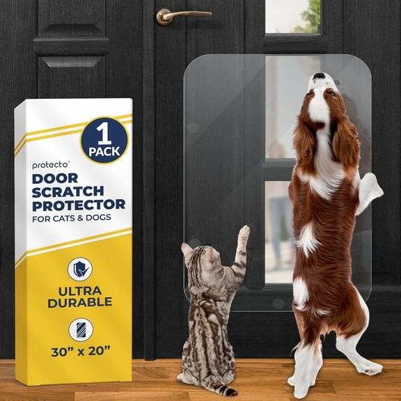 PROTECTO 30x20 Door Protector from Dog Scratching Cat & Dog image