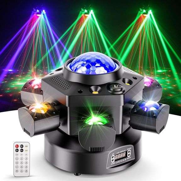 $140 DJ Light Moving Head 120W 6 Arms Beam Rotating Stage Li image
