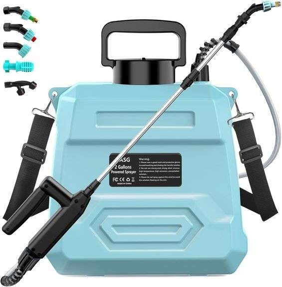 Battery Powered Garden Sprayer 2 Gallon, 7.4V Powerful Elect image