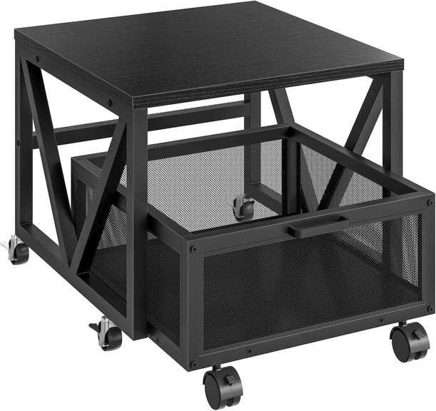 HOOBRO Mini Fridge Stand with Movable Storage Basket, Mini F image