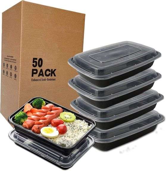 Generic Rectangular Meal Prep Containers, 50 Pack 25 oz, BPA image