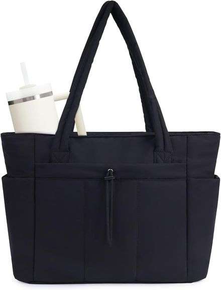 Wandering Nature Puffer Tote Bag with Cup Holder & Laptop Co image
