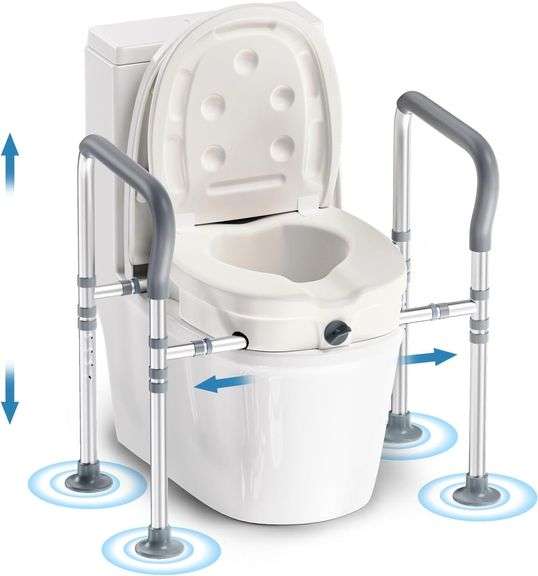 Raised Toilet Seat for Seniors with Handles - 3.5in Elevated image