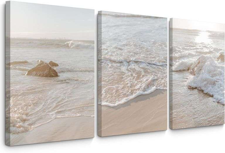 Beach Wall Art Decor Coastal Wall Art Pictures Ocean Canvas image