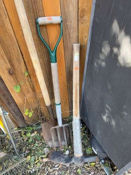 Fork, shovel and pick image