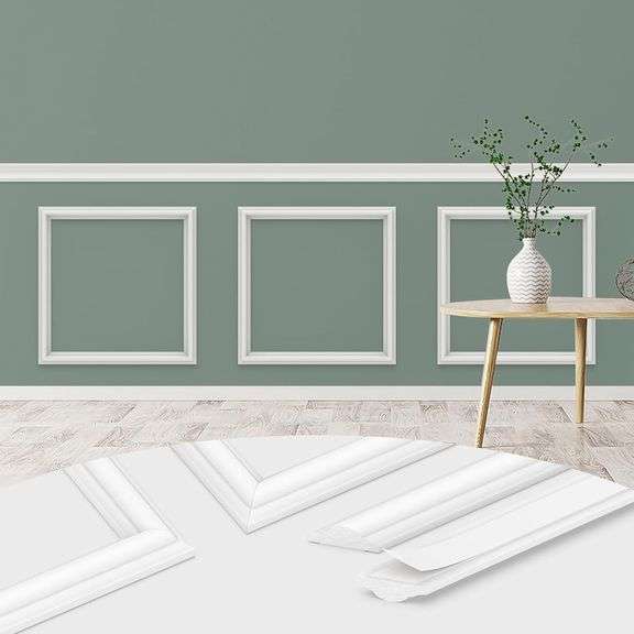 DODOKIE Peel and Stick Wall Molding Kit, Pre Cut Molding Wai image