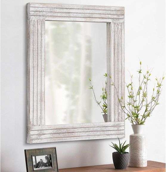Mirrors for Wall Rustic Wooden Frame Rectangle Mirror Vintag image