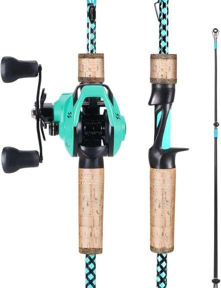 Sougayilang Fishing Rod Reel Combo, Fast Action 2 Pieces Fis image