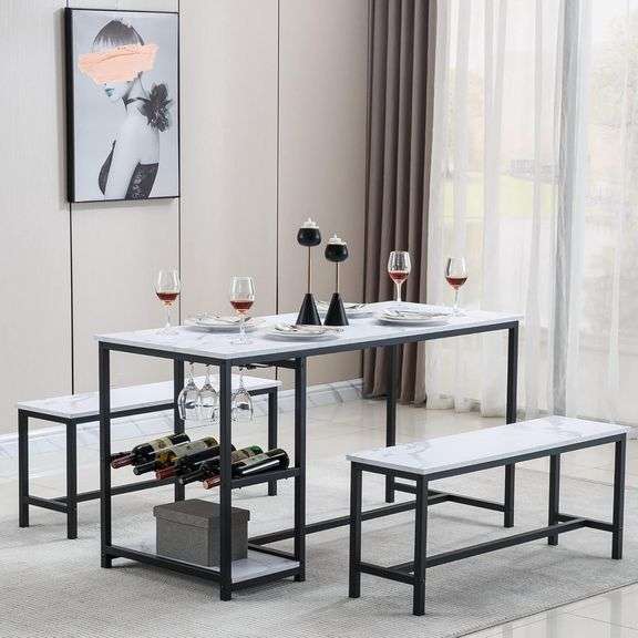 $166 Dining Table Set for 4, Kitchen Table and Chairs Set wi image