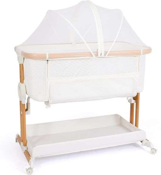 $146 Baby Bassinet Bedside Sleeper 2 in 1 with Wheels, Arms image