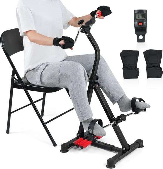 Adjustable Pedal Exerciser Bike for Seniors - Hand Arm Leg a image
