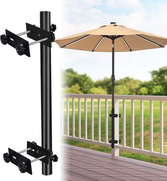 Deck Umbrella Mount, Adjustable Patio Umbrella Holder for De image