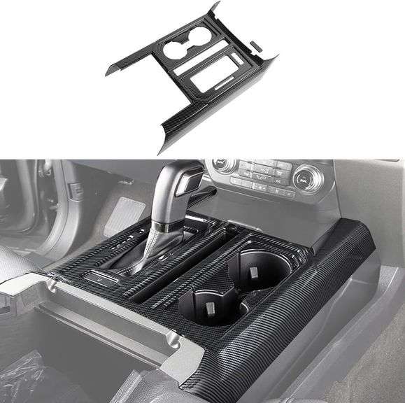 Keptrim for F150 ABS Carbon Fiber Center Console Gear Shift image
