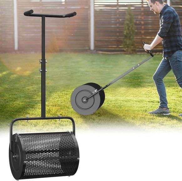 Peat Moss Spreader for Lawn, 43 Inch Compost Spreader for La image