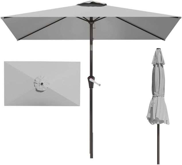 6.5' x 10' Rectangular Patio Umbrella Large Outdoor Market U image
