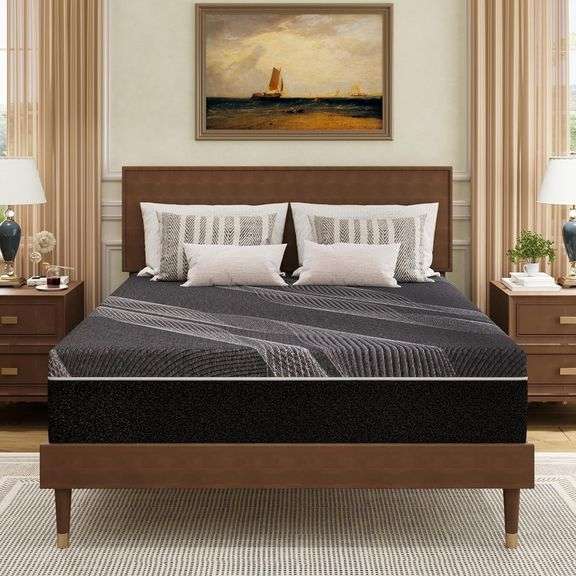 $230 Queen Mattress 12 Inch Charcoal Memory Foam in a Box, C image