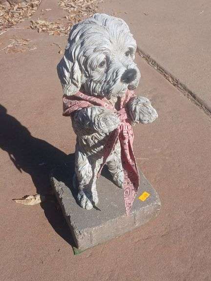 Standing dog stone yard decoration image