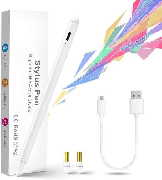 iPad Pro 11" Stylus Pencil,1.5mm Replaceable Pom Palm Reject image