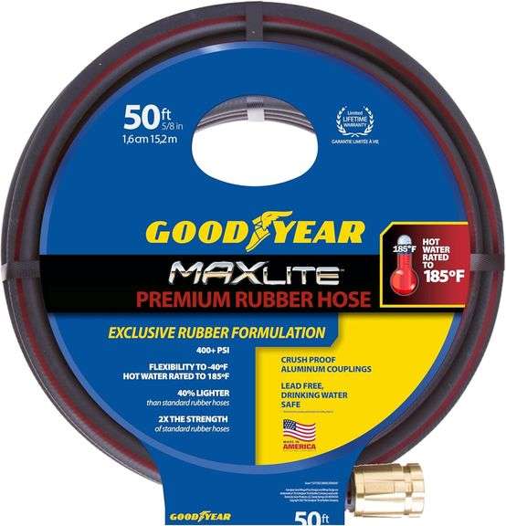 MAXLite Premium Rubber+ Garden Hose, 50  Length, 5/8  Diamet image